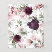 Budget Burgundy Floral Save the Date Invitation (Achterkant)