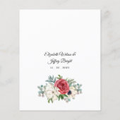 Budget Burgundy Floral Wedding Invitation (Achterkant)