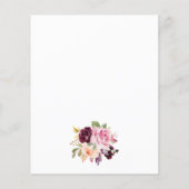 Budget Burgundy Flowers Baby shower Uitnodiging (Achterkant)