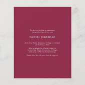 Budget Burgundy Foto Afstuderen Aankondiging (Achterkant)