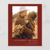 Budget Burgundy Foto Wedding Herfst Floral Flyer (Achterkant)