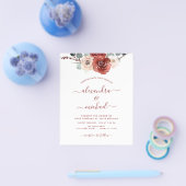Budget Burgundy Foto Wedding Herfst Floral Flyer (Enkel)