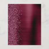 Budget Burgundy Glam Glitter Wedding Invitation (Achterkant)