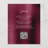 Budget Burgundy Glam QR Code Trouw Uitnodiging (Achterkant)