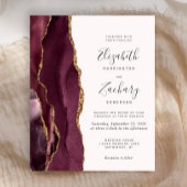 Budget Burgundy Gold Agate Blush Wedding Invite