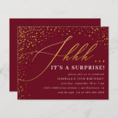 Budget Burgundy & Gold Confetti Surprise Party (Voorkant / Achterkant)