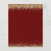 Budget Burgundy Gold Glitter Verloving Uitnodiging (Achterkant)