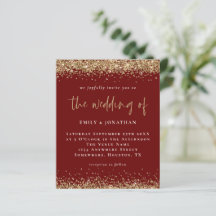 Budget Burgundy Gold Glitter Weddenschap