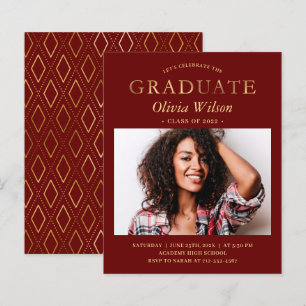 Budget Burgundy Gold Photo Afstuderen Celebration