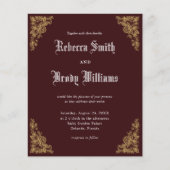 Budget Burgundy  Lace Wedding Invitation (Voorkant)