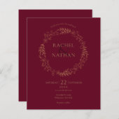 Budget Burgundy Laurel Garland Weddenschap (Voorkant / Achterkant)