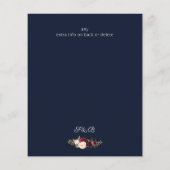 Budget Burgundy Marsa Floral Save the Date - Blue (Achterkant)