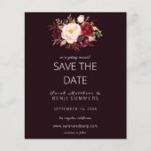 Budget Burgundy Marsa Floral Save the Date - D Red (Voorkant)