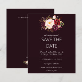 Budget Burgundy Marsa Floral Save the Date - D Red
