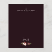 Budget Burgundy Marsa Floral Save the Date - D Red Flyer (Achterkant)