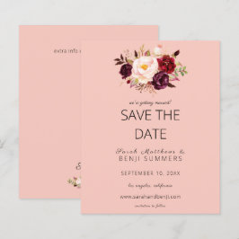Budget Burgundy Marsa Floral Save the Date-Roze 2