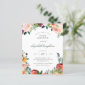 Budget Burgundy Marsala Blush Floral Baby shower (Staand voorkant)