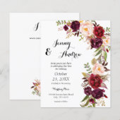 Budget Burgundy Marsala Floral 2 Wedding (Voorkant / Achterkant)