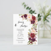 Budget Burgundy Marsala Floral 2 Wedding (Staand voorkant)