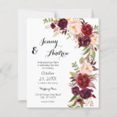 Budget Burgundy Marsala Floral 2 Wedding (Voorkant)