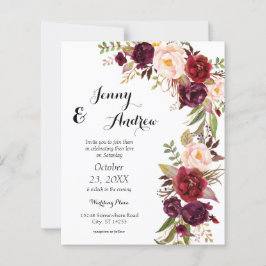 Budget Burgundy Marsala Floral 2 Wedding