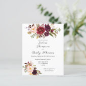 Budget Burgundy Marsala Floral Baby shower (Staand voorkant)