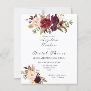 Budget Burgundy Marsala Floral Vrijgezellenfeest