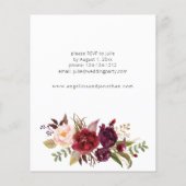 Budget Burgundy Marsala Floral Vrijgezellenfeest F Flyer (Achterkant)