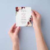 Budget Burgundy Marsala Wedding Flyer (Hand)