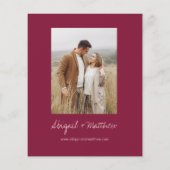 Budget Burgundy Minimalist Weddenschap Flyer (Achterkant)