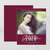 Budget Burgundy Modern Elegant Afstuderen (Voorkant / Achterkant)