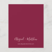Budget Burgundy Modern Simple Wedding Invitation (Achterkant)