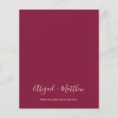 Budget Burgundy Modern Simple Wedding Invitation Flyer (Achterkant)