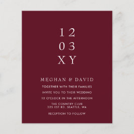 Budget Burgundy Modern Wedding