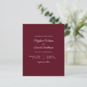 Budget Burgundy Modern Wedding (Staand voorkant)