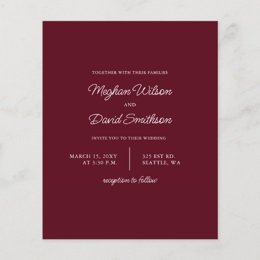 Budget Burgundy Modern Wedding (Voorkant)