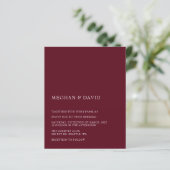 Budget Burgundy Modern Wedding (Staand voorkant)