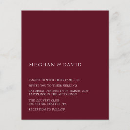Budget Burgundy Modern Wedding