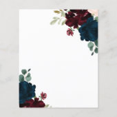 Budget Burgundy & Navy Blue Baptism Invitation (Achterkant)