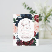 Budget Burgundy Navy Blue Floral Vrijgezellenfeest (Staand voorkant)