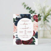 Budget Burgundy Navy Blue Floral Wedding (Staand voorkant)