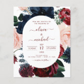 Budget Burgundy Navy Blue Floral Wedding (Voorkant)