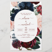 Budget Burgundy Navy Blue Floral Wedding (Voorkant)