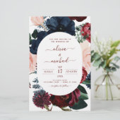 Budget Burgundy Navy Blue Floral Wedding (Staand voorkant)