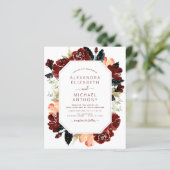 Budget Burgundy Navy Blue Floral Wedding Elegant (Staand voorkant)