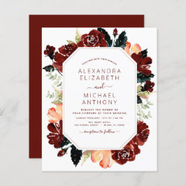 Budget Burgundy Navy Blue Floral Wedding Elegant