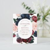 Budget Burgundy Navy Blue Photo Floral Wedding (Staand voorkant)