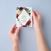 Budget Burgundy Navy & Blush Pink Graduparty Flyer (Hand)