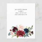 Budget Burgundy Navy & Blush Pink Graduparty Flyer (Achterkant)