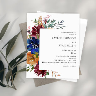 Budget Burgundy & Navy Herfst Floral Wedding V2